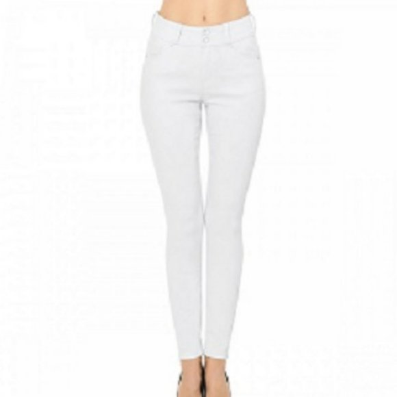 Wax Jeans High Rise Push Up Stretch White Skinny Jeans - 20 - Picture 1 of 12